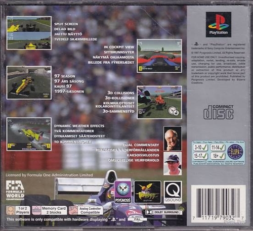 Formula 1 97 Platinum - PlayStation 1 (B Grade) (Genbrug)